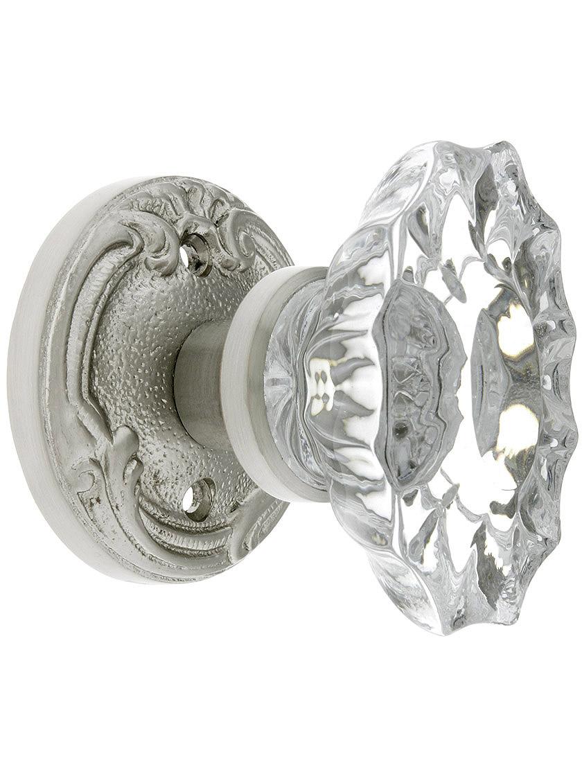 Lafayette Rosette Door Set With Fluted Oval Crystal Glass Knobs House
